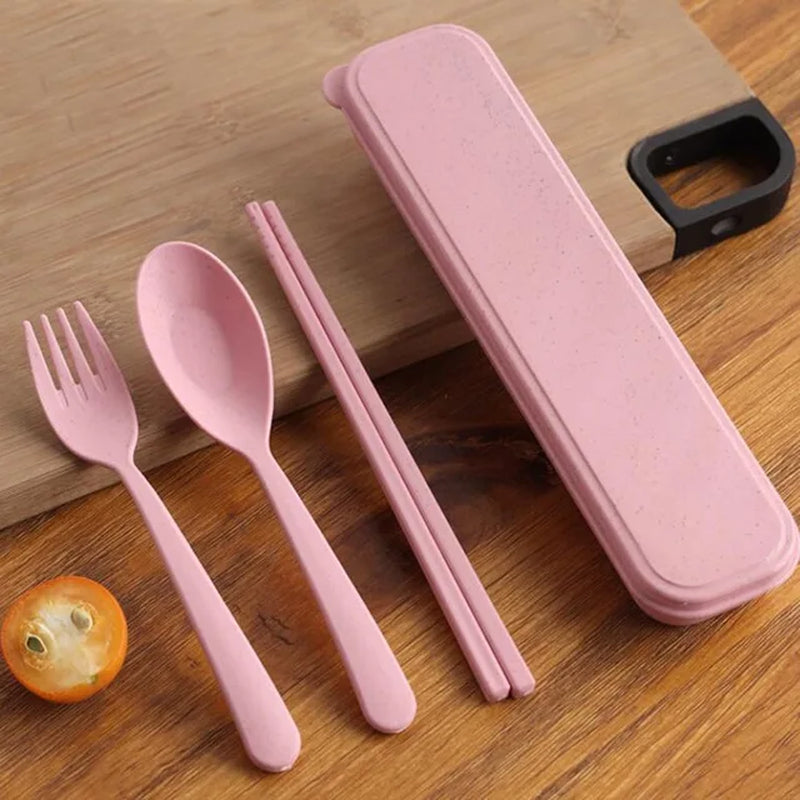 Reusable Spoon, Knife, Fork Set - Portable Cutlery with Case for Kids and Adults, Perfect for Picnic, Camping, Daily Use