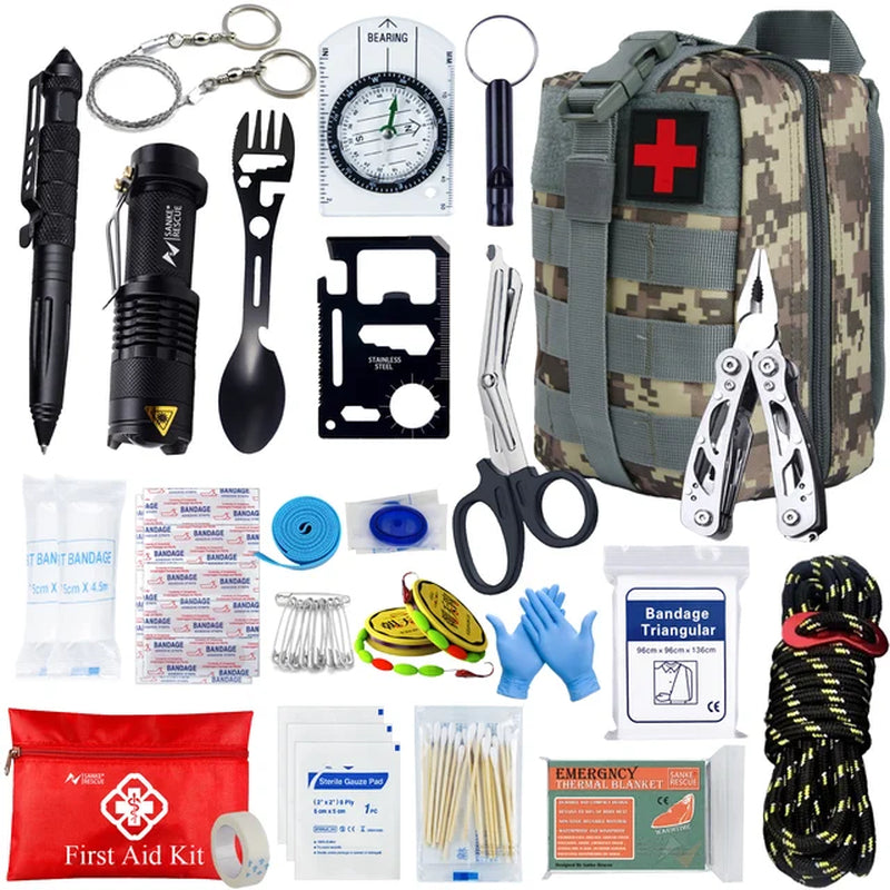 All-in-One Tactical Trauma & Survival Kit – Essential Outdoor First Aid and IFAK