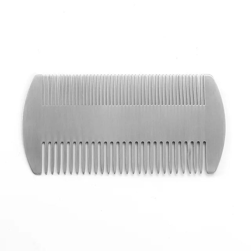 Metal Hair Beard Comb EDC Credit Card Size Comb Pocket Anti-Static Dual Comb