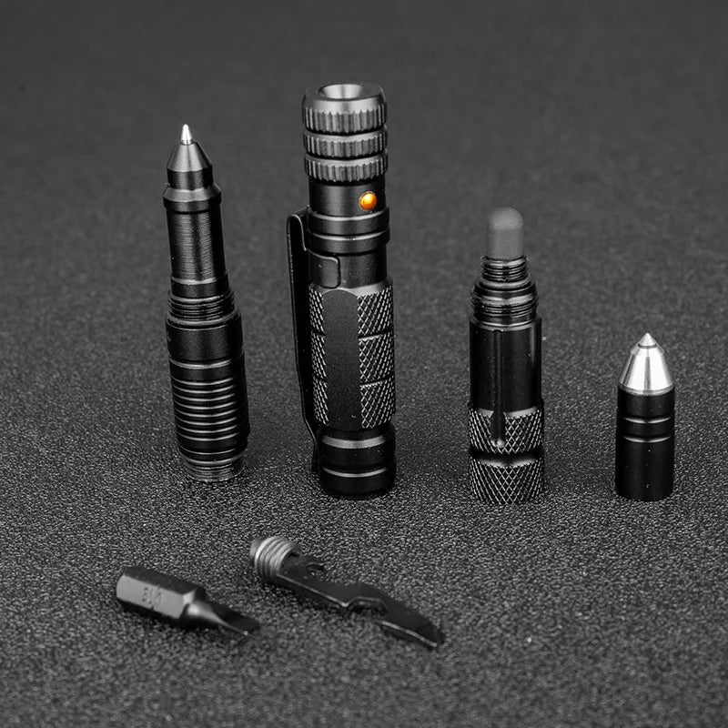 10-in-1 Tactical Pen - Essential Survival Tool with Flashlight, Screwdriver, Bottle Opener, and Self-Defense Features for Any Emergency