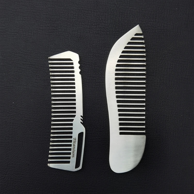 Mini Portable for Titanium Alloy Comb Men Women Self-Cleaning Tools EDC Super Light Hair Brush Outdoor Pocket Gadget