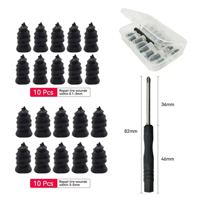 FixTire Rubber Nail Kit: 10PCS Universal Car Tyre Repair Set