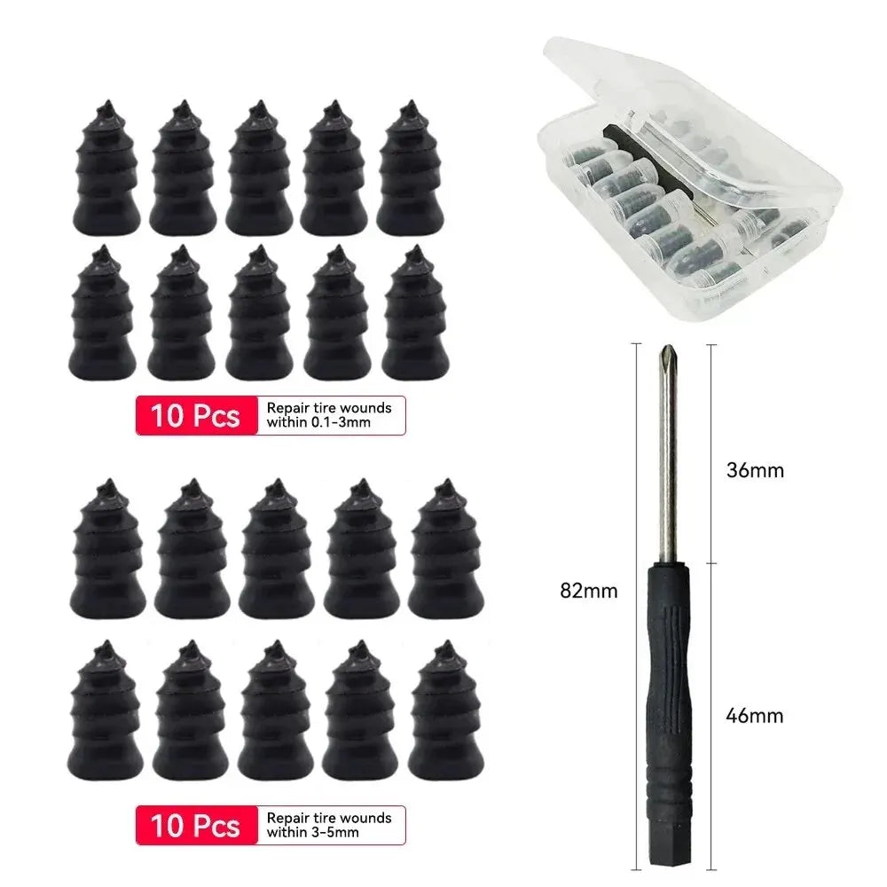 FixTire Rubber Nail Kit: 10PCS Universal Car Tyre Repair Set