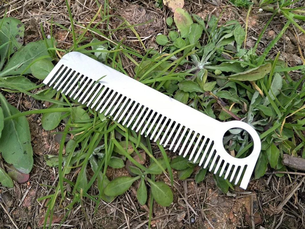 EDC Camping Hair Comb Unisex Stainless Steel Health Care Tactical Pocket Multi Function Tool