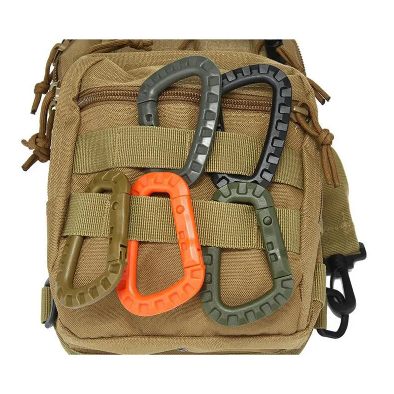 4-Piece Tactical Steel Carabiner Set - Outdoor Camping Hooks & Daily Keychain Clips