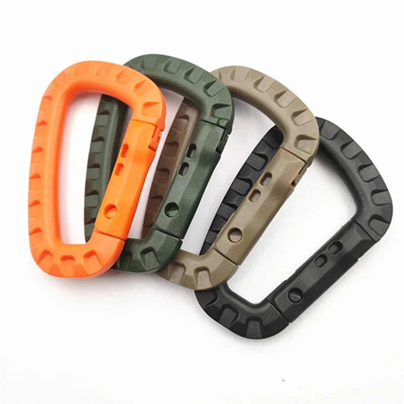 4-Piece Tactical Steel Carabiner Set - Outdoor Camping Hooks & Daily Keychain Clips