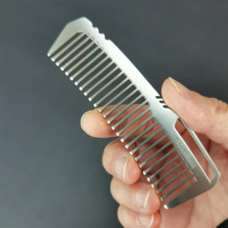 Mini Portable for Titanium Alloy Comb Men Women Self-Cleaning Tools EDC Super Light Hair Brush Outdoor Pocket Gadget