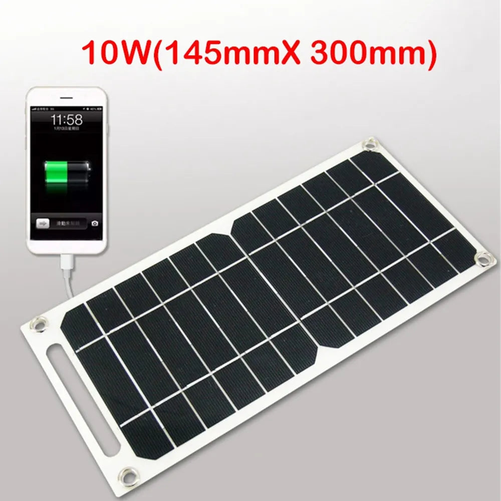 5V 10W Solar Panel Output USB Outdoor Portable Solar System Cell Phone Charger Solar Panel Battery Module Power Panel Enlarged 1