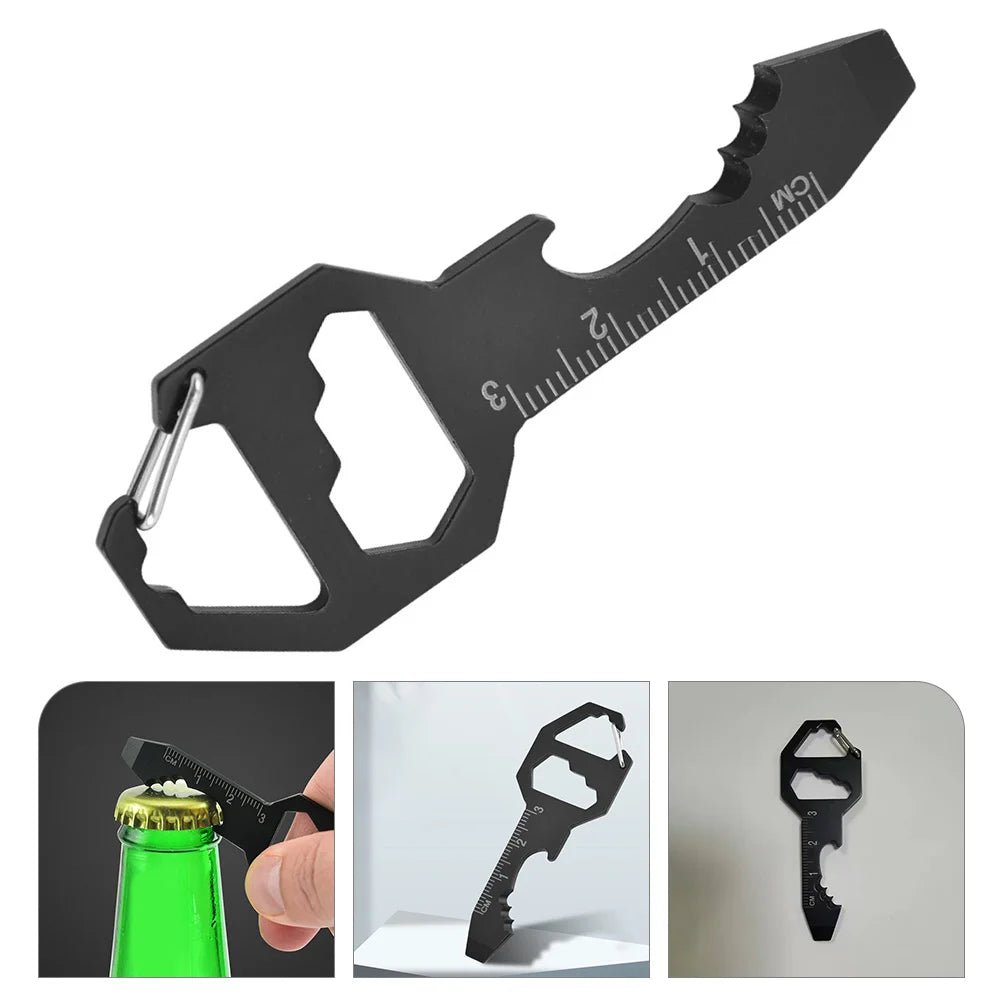 Multifunction Survival Tool Card - Steel Keychain for Men