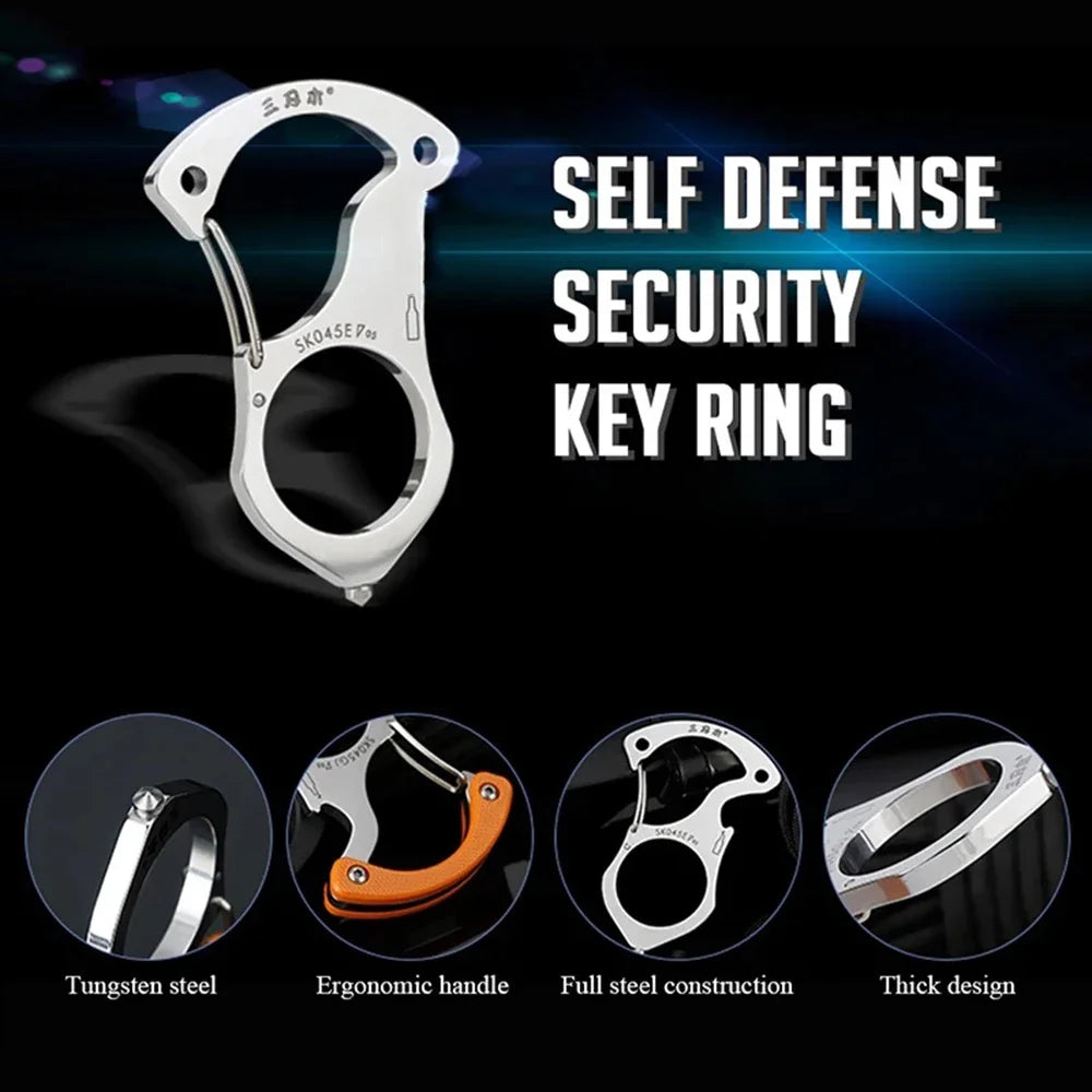 Multifunctional Outdoor Tools Key Chain - Camping Survival, Self-Defense Buckle, Car Window Breaker, Key Ring Pendant