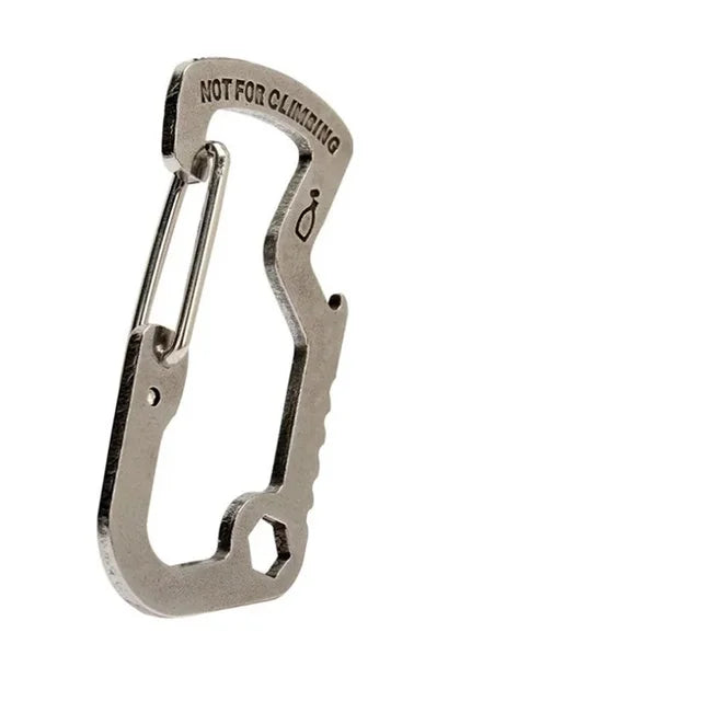 Multipurpose Quickdraw Carabiner Buckle - Outdoor Keychain Multi Tool for Camping, Hiking, Mountain Climbing