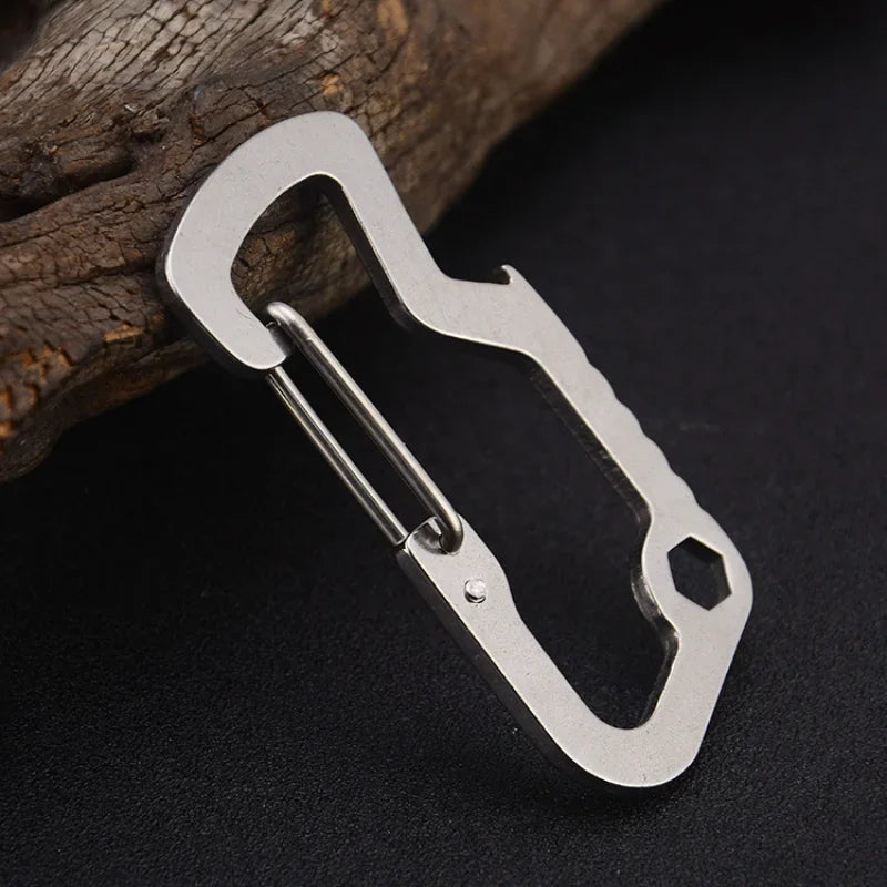 Multipurpose Quickdraw Carabiner Buckle - Outdoor Keychain Multi Tool for Camping, Hiking, Mountain Climbing