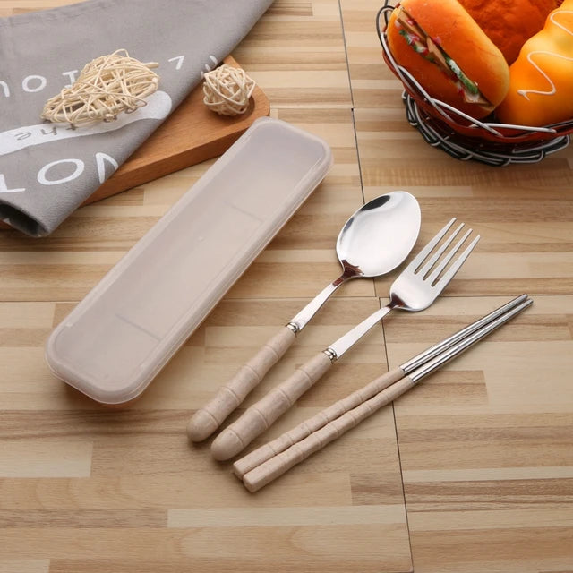 Reusable Spoon, Knife, Fork Set - Portable Cutlery with Case for Kids and Adults, Perfect for Picnic, Camping, Daily Use