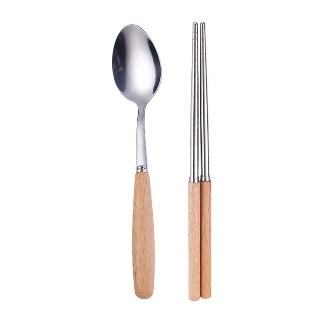 Reusable Spoon, Knife, Fork Set - Portable Cutlery with Case for Kids and Adults, Perfect for Picnic, Camping, Daily Use