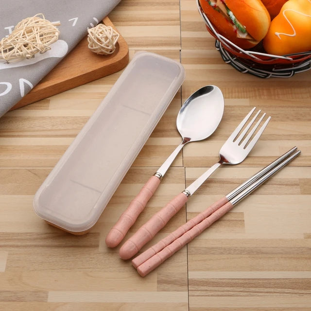 Reusable Spoon, Knife, Fork Set - Portable Cutlery with Case for Kids and Adults, Perfect for Picnic, Camping, Daily Use