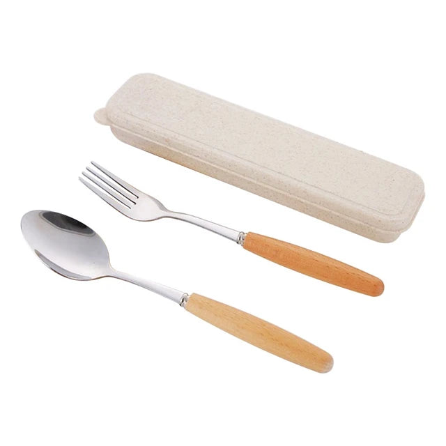 Reusable Spoon, Knife, Fork Set - Portable Cutlery with Case for Kids and Adults, Perfect for Picnic, Camping, Daily Use