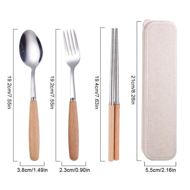 Reusable Spoon, Knife, Fork Set - Portable Cutlery with Case for Kids and Adults, Perfect for Picnic, Camping, Daily Use