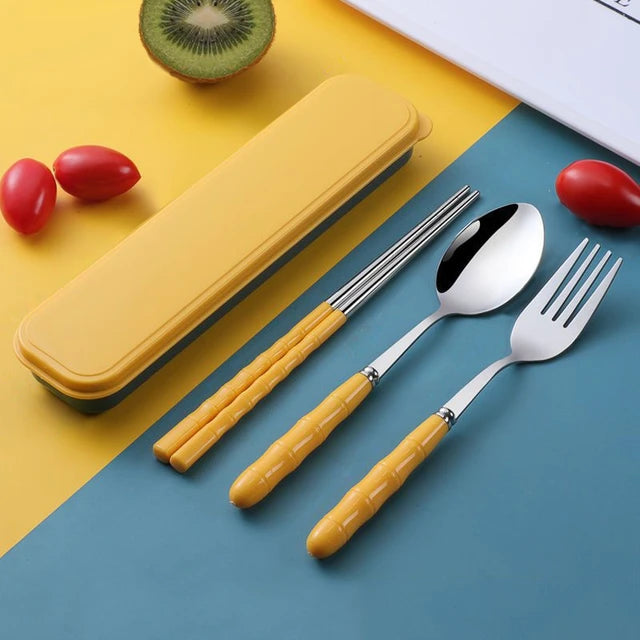 Reusable Spoon, Knife, Fork Set - Portable Cutlery with Case for Kids and Adults, Perfect for Picnic, Camping, Daily Use