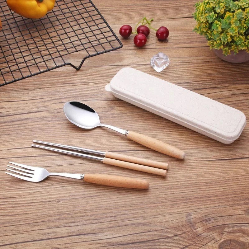 Reusable Spoon, Knife, Fork Set - Portable Cutlery with Case for Kids and Adults, Perfect for Picnic, Camping, Daily Use