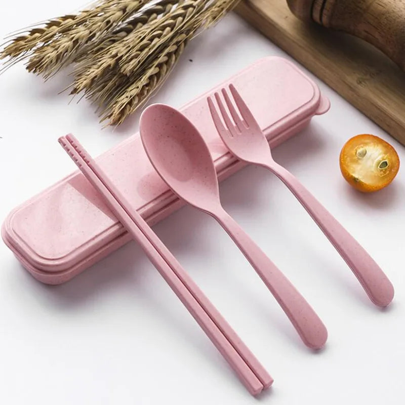 Reusable Spoon, Knife, Fork Set - Portable Cutlery with Case for Kids and Adults, Perfect for Picnic, Camping, Daily Use