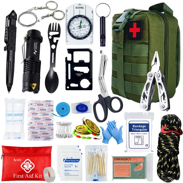 All-in-One Tactical Trauma & Survival Kit – Essential Outdoor First Aid and IFAK