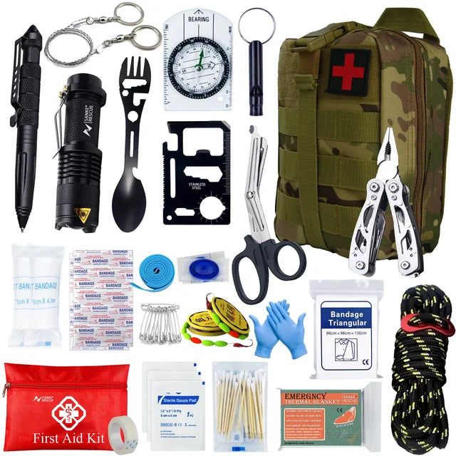 All-in-One Tactical Trauma & Survival Kit – Essential Outdoor First Aid and IFAK