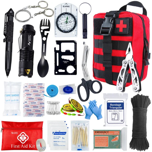 All-in-One Tactical Trauma & Survival Kit – Essential Outdoor First Aid and IFAK