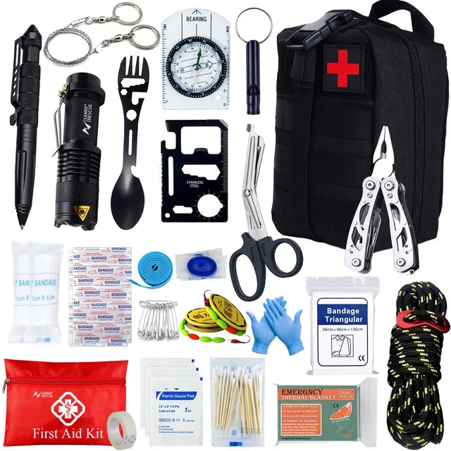 All-in-One Tactical Trauma & Survival Kit – Essential Outdoor First Aid and IFAK