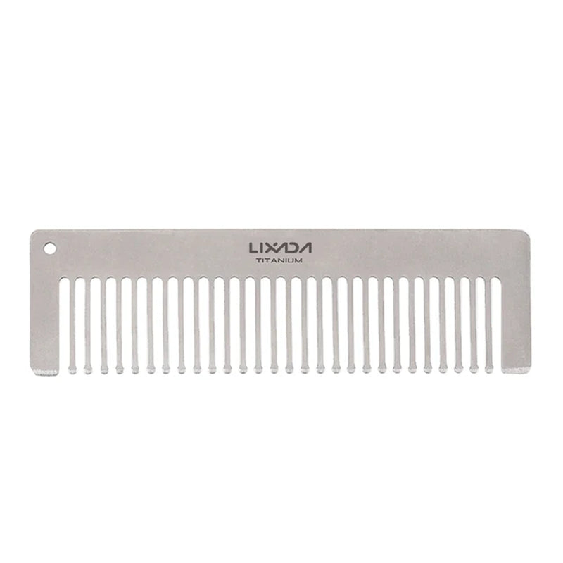 Lixada Titanium Comb Anti-Static Hair Beared Comb Pocket Comb EDC Super Light Titanium Comb Camping Equipment 2024