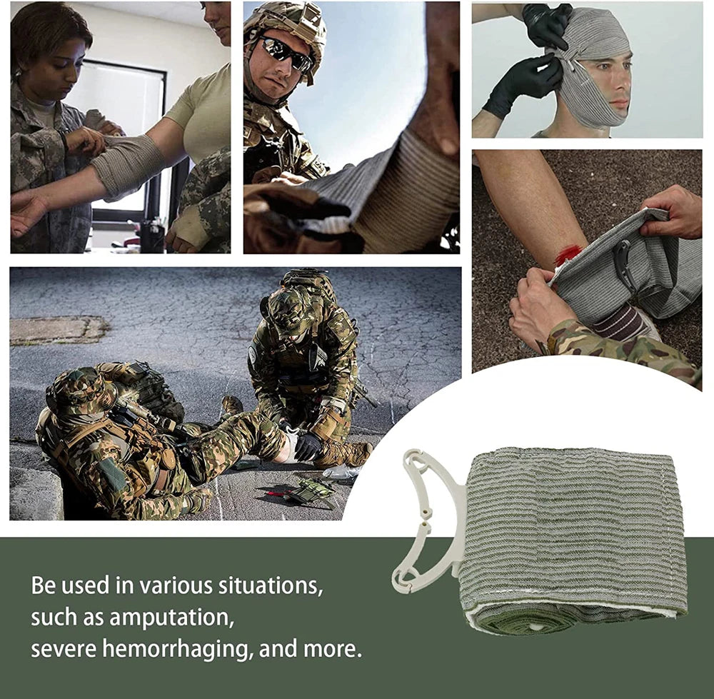 4/6In Israeli Bandage Wound Dressing Emergency Combat Compression Tactical Trauma First Aid IFAK Trauma Military Medical