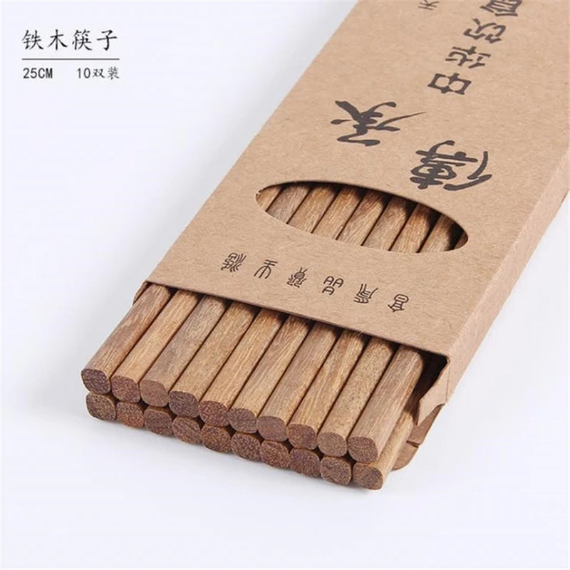 10 Pairs Reusable Bamboo Chopsticks - Eco-Friendly Natural Wood Tableware