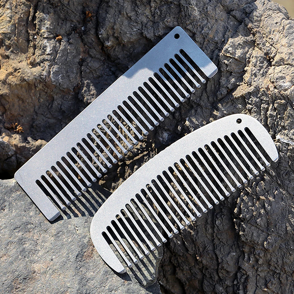 Lixada Titanium Comb Anti-Static Hair Beared Comb Pocket Comb EDC Super Light Titanium Comb Camping Equipment 2024