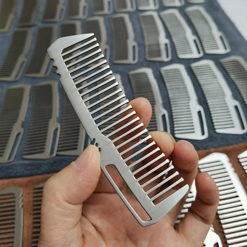 Mini Portable for Titanium Alloy Comb Men Women Self-Cleaning Tools EDC Super Light Hair Brush Outdoor Pocket Gadget